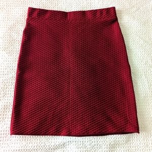 Burgundy bodycon mini skirt